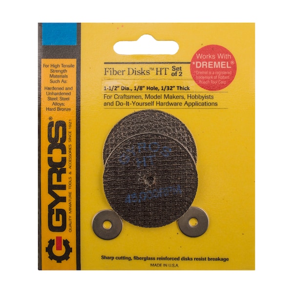 Gyros Gyros Tools Fiber Disks HT 1-1/2 in. D X 1/8 in. Fiberglass Cutting Disc 2 pc 11-32156 - main